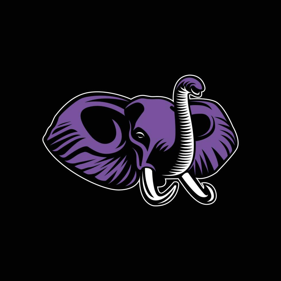 elefant silhuett vektor, retro logotyp, årgång, elefant huvud, minimalism, elefant konst, e-sport logotyp, elefant illustration vektor