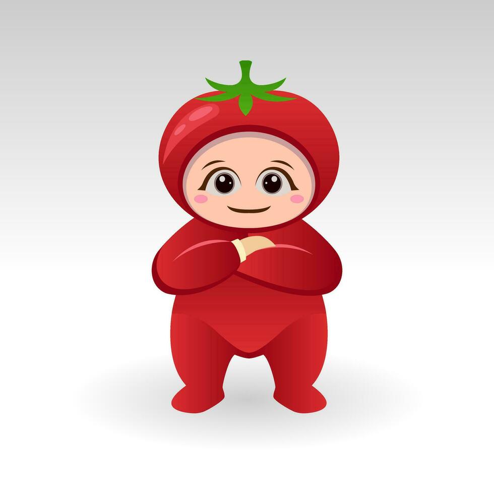 Vektor Tomate Obst kawaii Karikatur Charakter Vektor komisch Tomate Obst kawaii Illustration