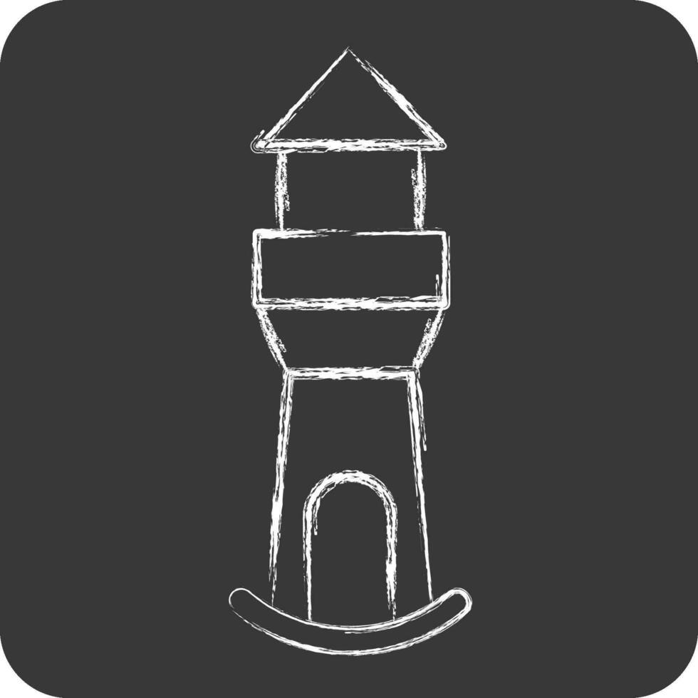 Symbol Leuchtturm. verbunden zu Symbol Gebäude Symbol. Kreide Stil. einfach Design editierbar. einfach Illustration vektor