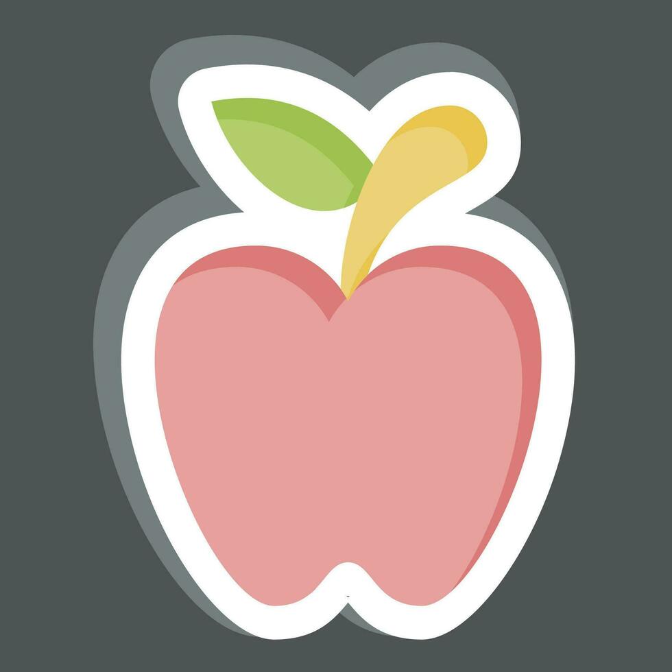 Aufkleber Apfel. verbunden zu Obst und Gemüse Symbol. einfach Design editierbar. einfach Illustration vektor