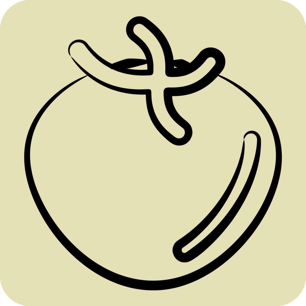 Symbol Tomate. verbunden zu Obst und Gemüse Symbol. Hand gezeichnet Stil. einfach Design editierbar. einfach Illustration vektor