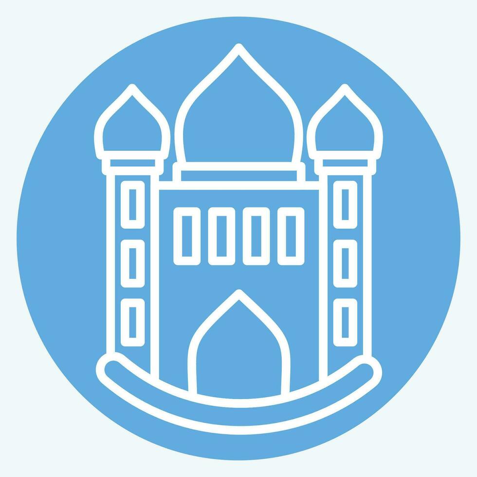 Symbol Moschee. verbunden zu Symbol Gebäude Symbol. Blau Augen Stil. einfach Design editierbar. einfach Illustration vektor
