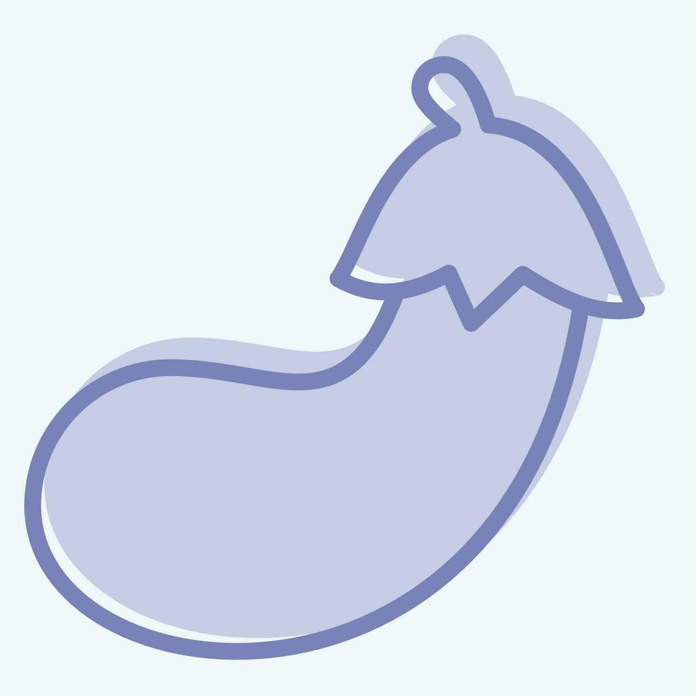 Symbol Aubergine. verbunden zu Obst und Gemüse Symbol. zwei Ton Stil. einfach Design editierbar. einfach Illustration vektor