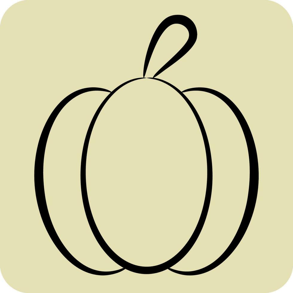 Symbol Paprika. verbunden zu Obst und Gemüse Symbol. Hand gezeichnet Stil. einfach Design editierbar. einfach Illustration vektor