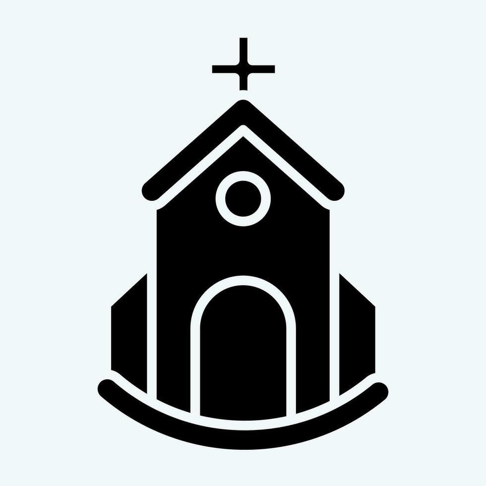 Symbol Kirche. verbunden zu Symbol Gebäude Symbol. Glyphe Stil. einfach Design editierbar. einfach Illustration vektor