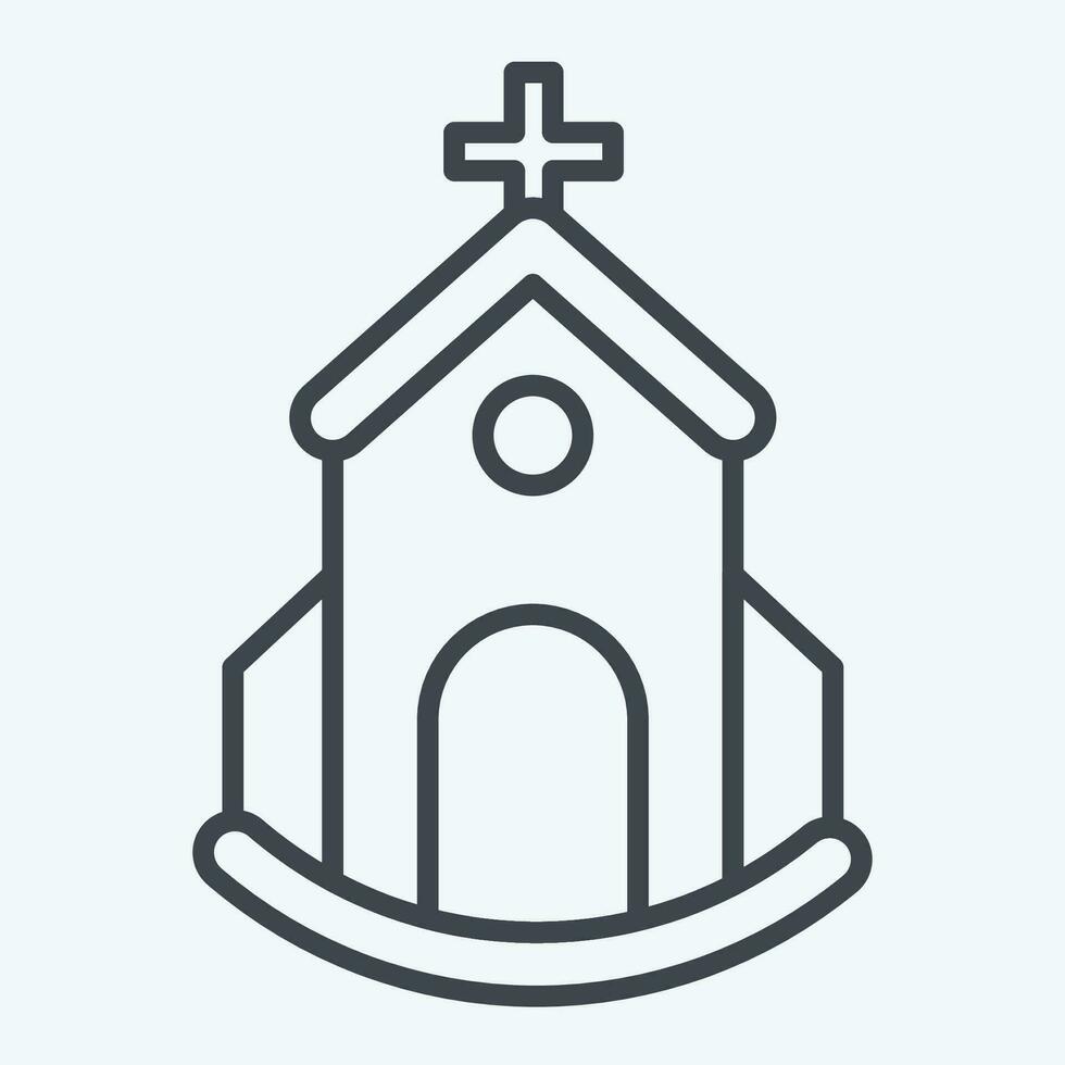 ikon kyrka. relaterad till ikon byggnad symbol. linje stil. enkel design redigerbar. enkel illustration vektor