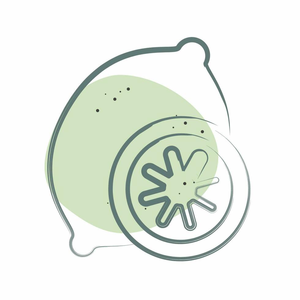ikon citron. relaterad till frukt och vegetabiliska symbol. Färg fläck stil. enkel design redigerbar. enkel illustration vektor