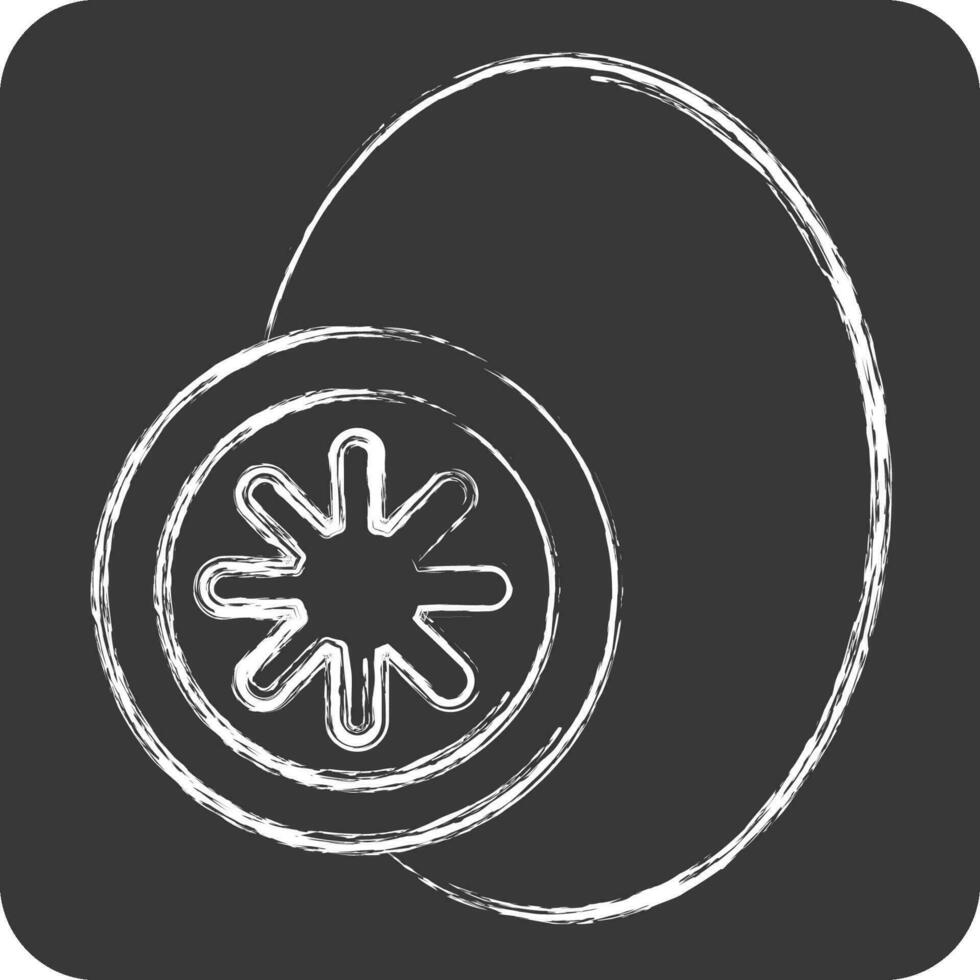 ikon kiwi frukt. relaterad till frukt och vegetabiliska symbol. krita stil. enkel design redigerbar. enkel illustration vektor