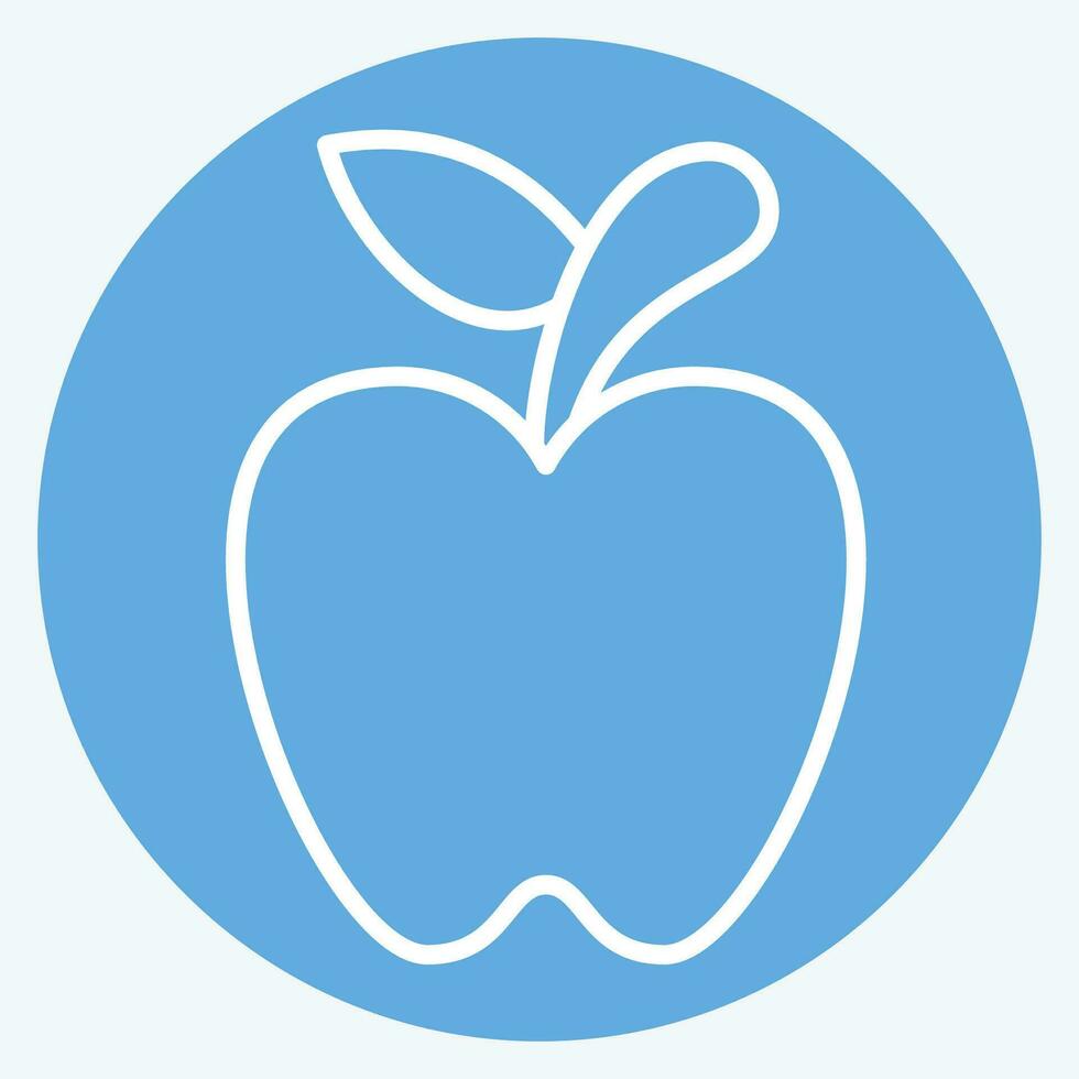 Symbol Apfel. verbunden zu Obst und Gemüse Symbol. Blau Augen Stil. einfach Design editierbar. einfach Illustration vektor