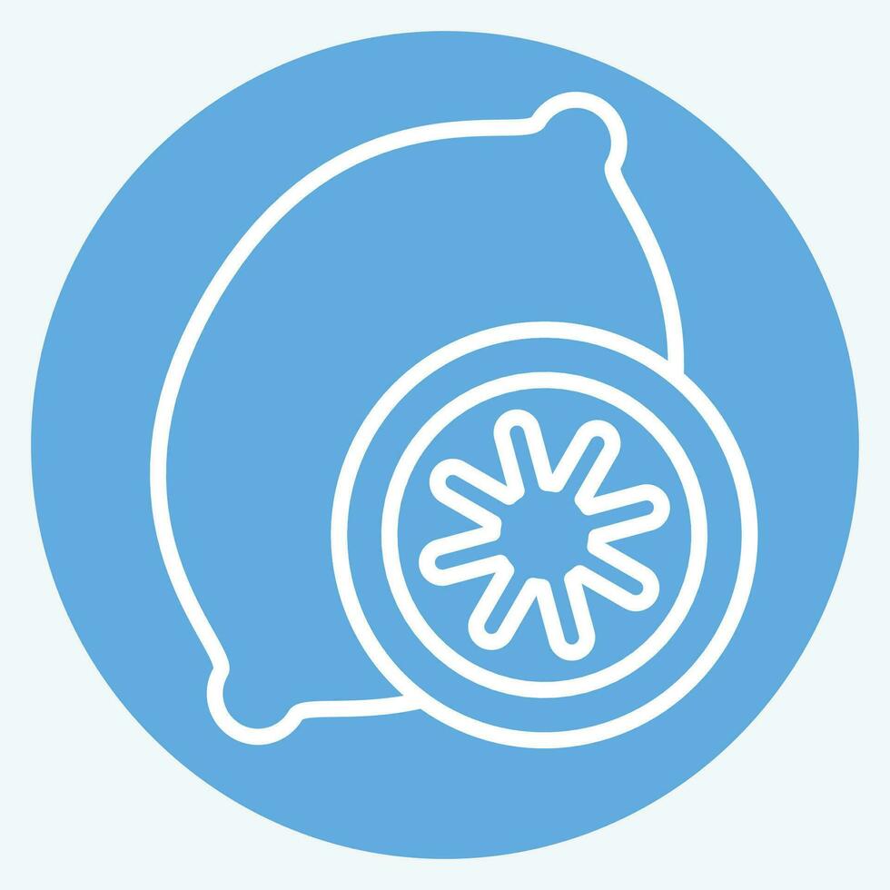 Symbol Zitrone. verbunden zu Obst und Gemüse Symbol. Blau Augen Stil. einfach Design editierbar. einfach Illustration vektor