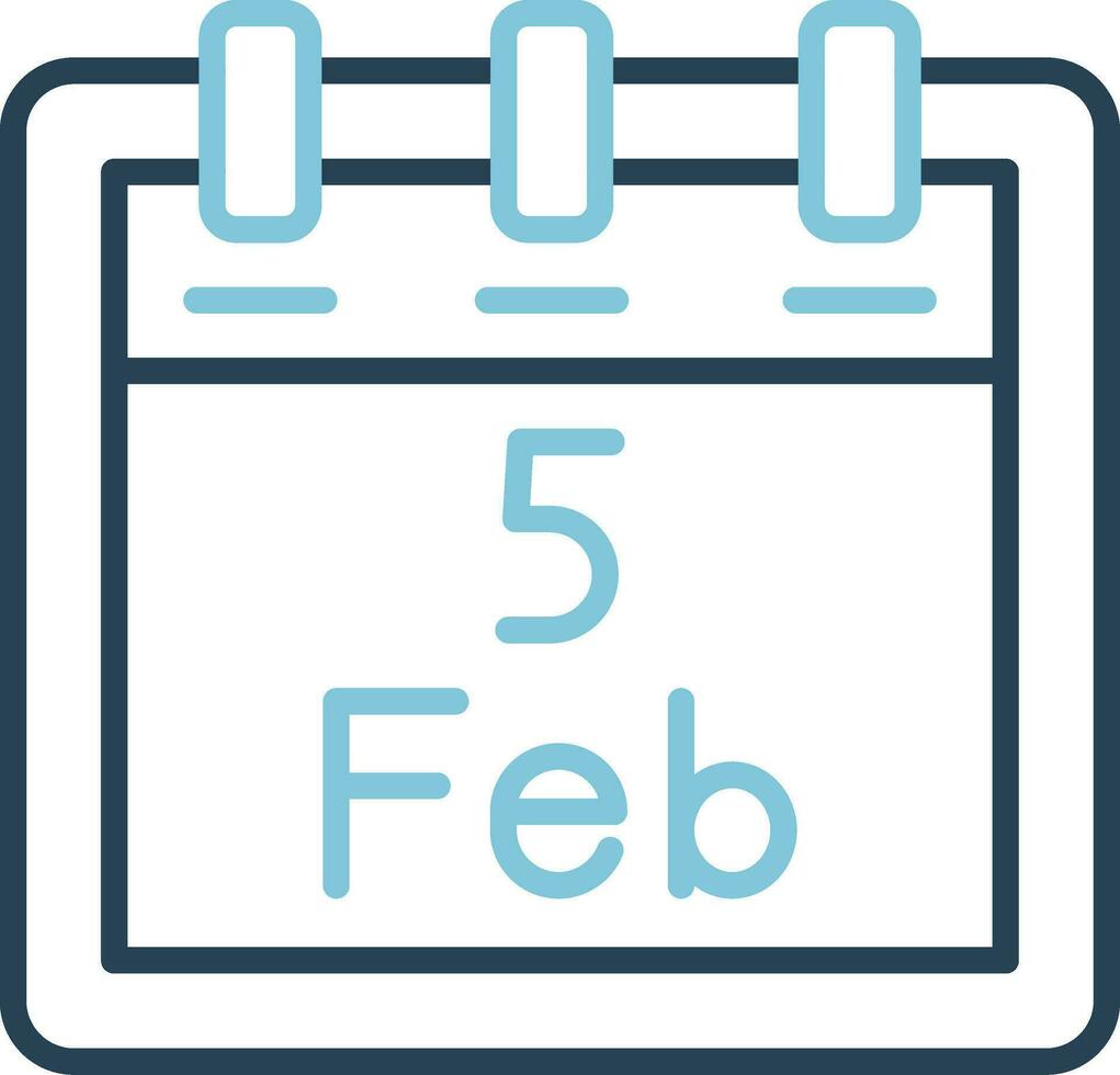 Februar 5 Vektor Symbol