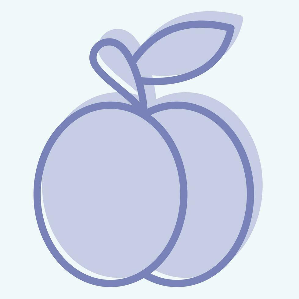 Symbol Pflaume. verbunden zu Obst und Gemüse Symbol. zwei Ton Stil. einfach Design editierbar. einfach Illustration vektor