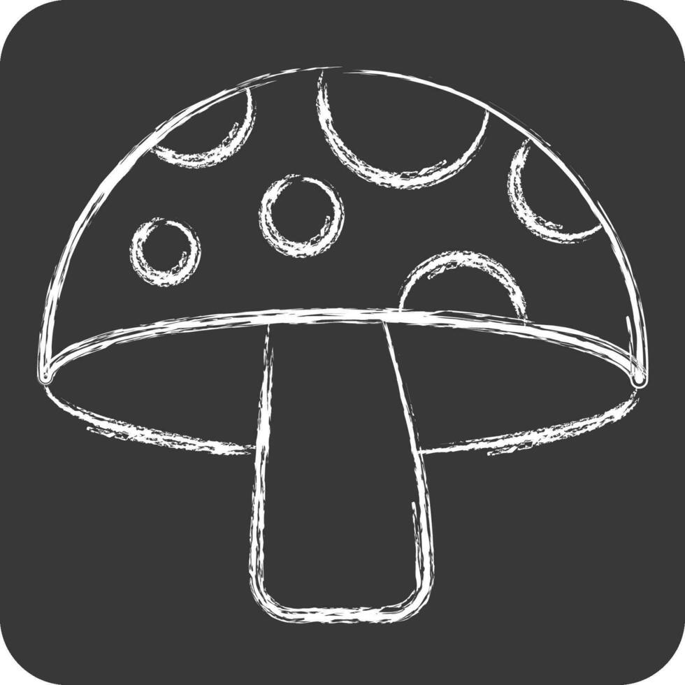 Symbol Pilz. verbunden zu Obst und Gemüse Symbol. Kreide Stil. einfach Design editierbar. einfach Illustration vektor
