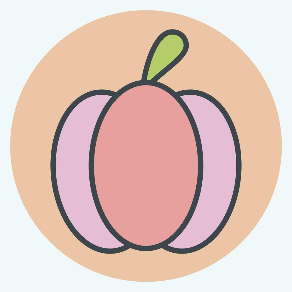 Symbol Paprika. verbunden zu Obst und Gemüse Farbe Kamerad Stil. einfach Design editierbar. einfach Illustration vektor