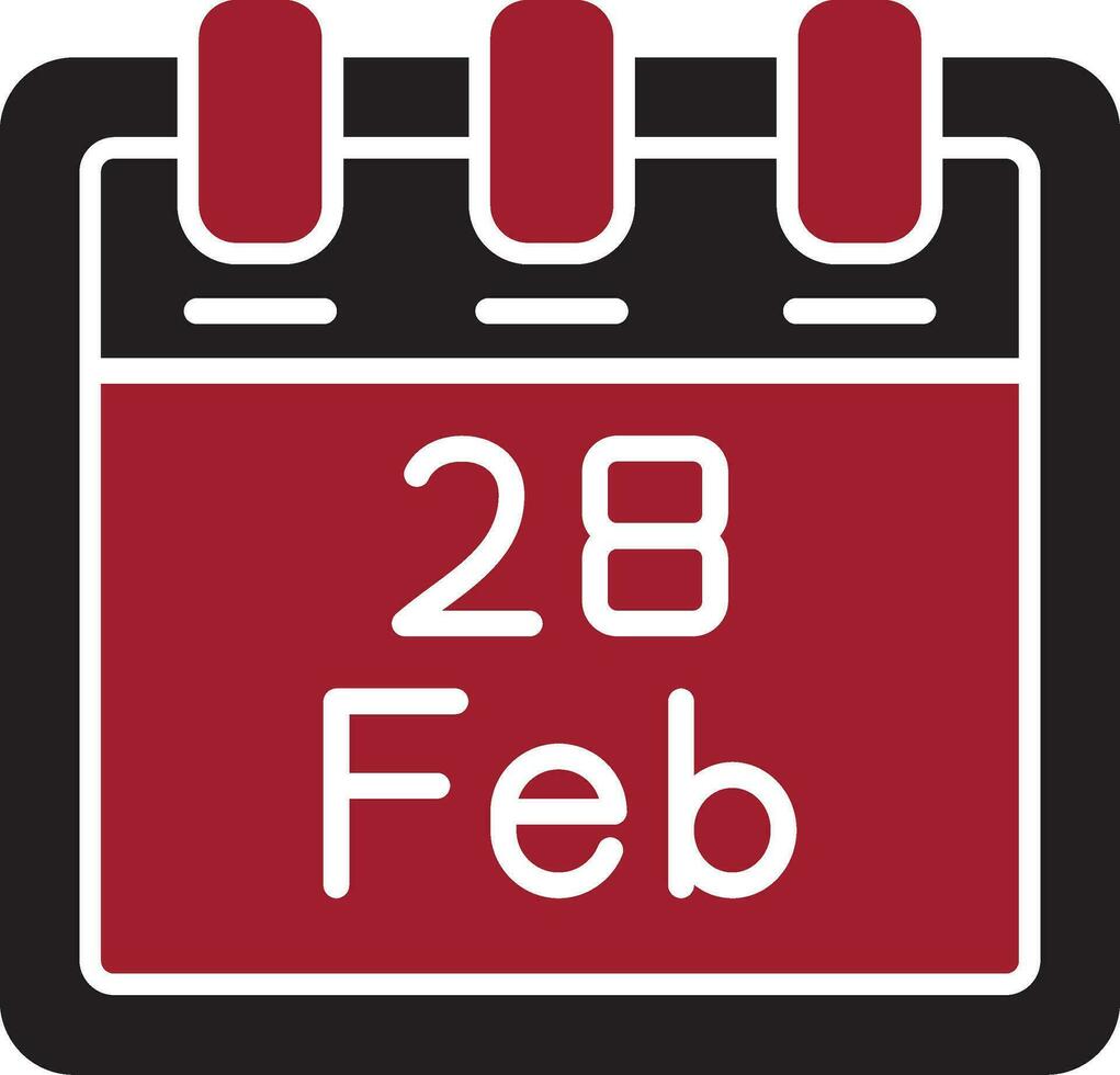 Februar 28 Vektor Symbol