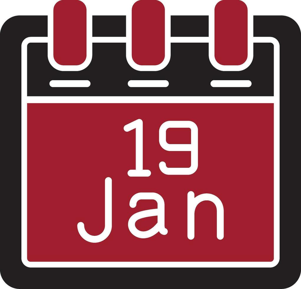 Januar 19 Vektor Symbol