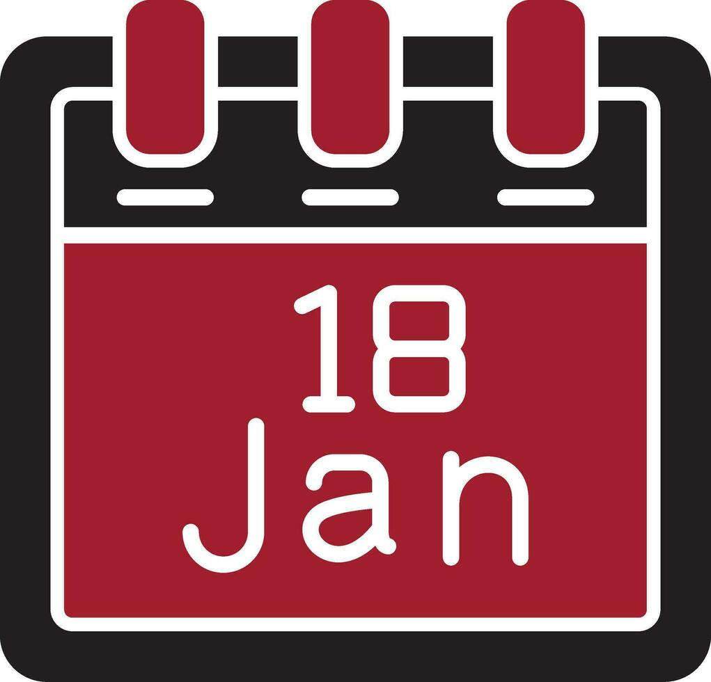 Januar 18 Vektor Symbol