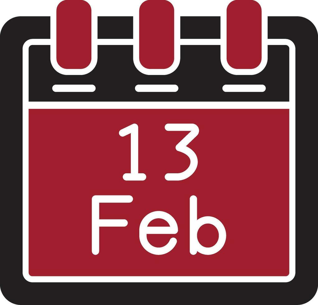 Februar 13 Vektor Symbol