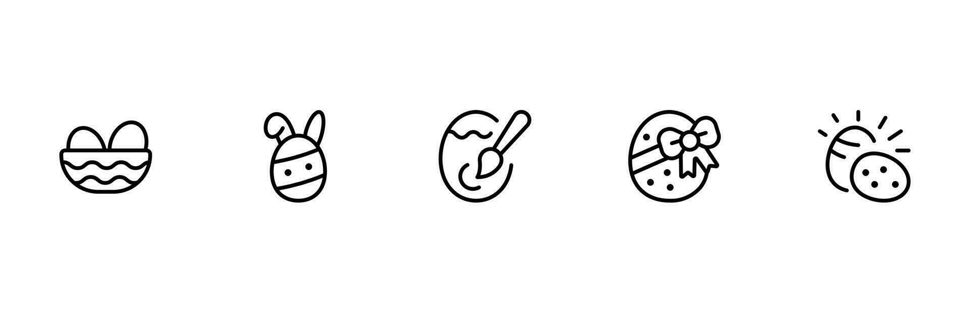 påsk ägg ikon, vektor uppsättning design med redigerbar stroke. linje, fast, platt linje, tunn stil och lämplig för webb sida, mobil app, ui, ux design.