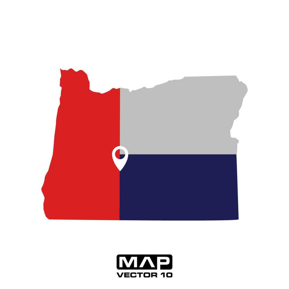 Oregon Karte Vektor Elemente, Oregon Karte Vektor Illustration, Oregon Karte Vektor Vorlage