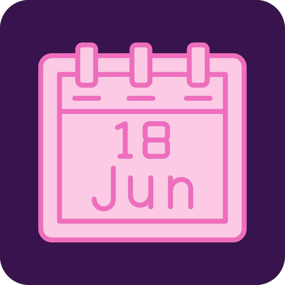 juni 18 vektor ikon