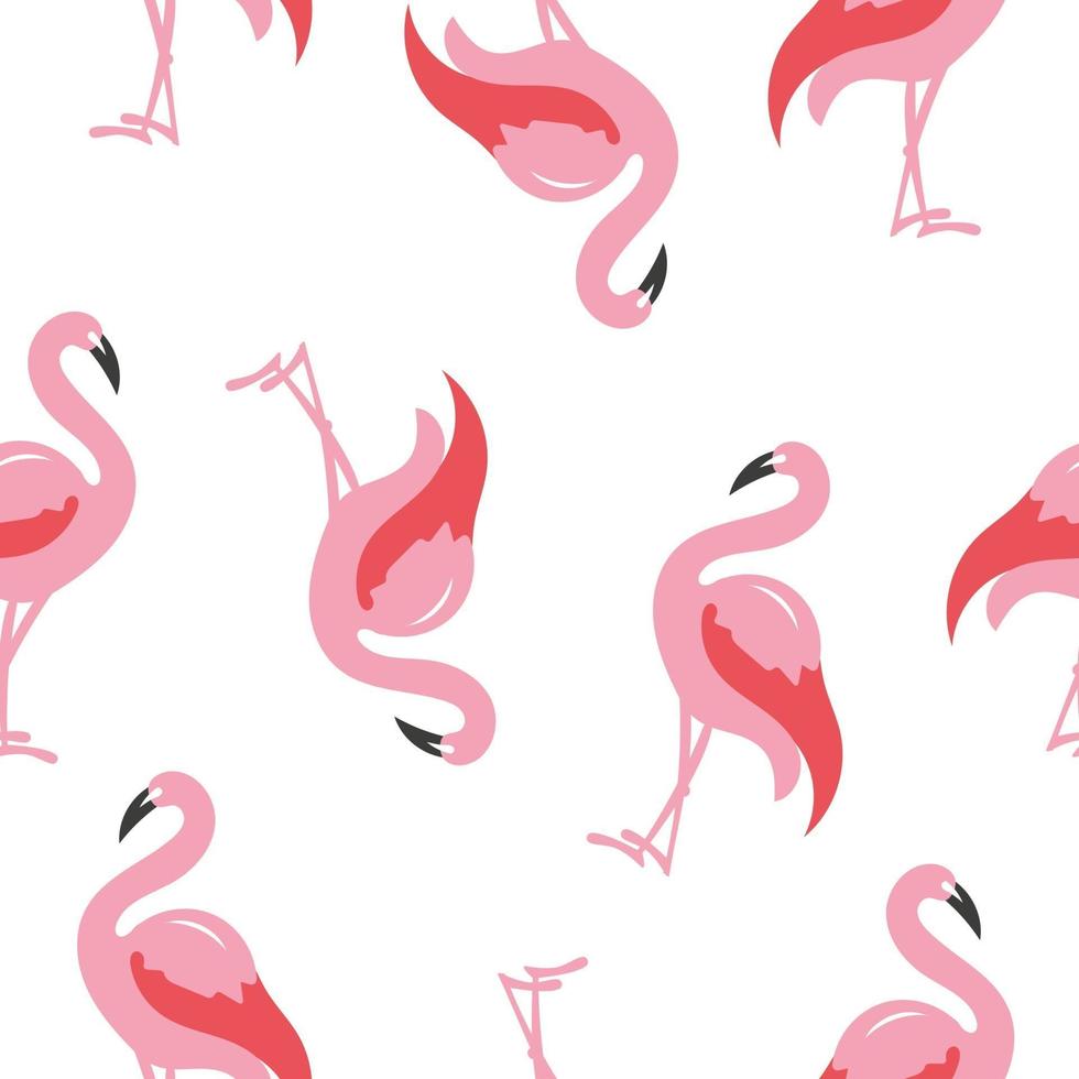 nahtloses Muster mit rosa Flamingo in Weiß vektor