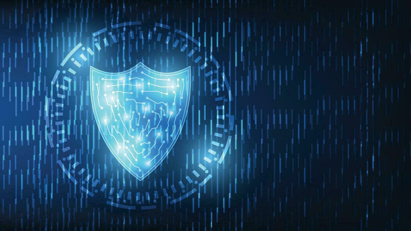 Digital Schild mit virtuell Bildschirm auf dunkel Hintergrund Cyber Sicherheit Technologie Betrug Verhütung Konzept vektor