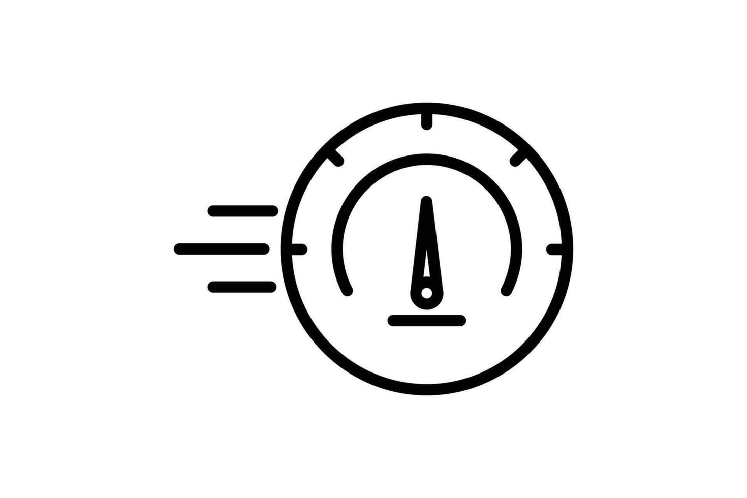 Tachometer Symbol. Symbol verbunden zu Geschwindigkeit. geeignet zum Netz Grundstück, Anwendung, Benutzer Schnittstellen, druckbar usw. Linie Symbol Stil. einfach Vektor Design editierbar