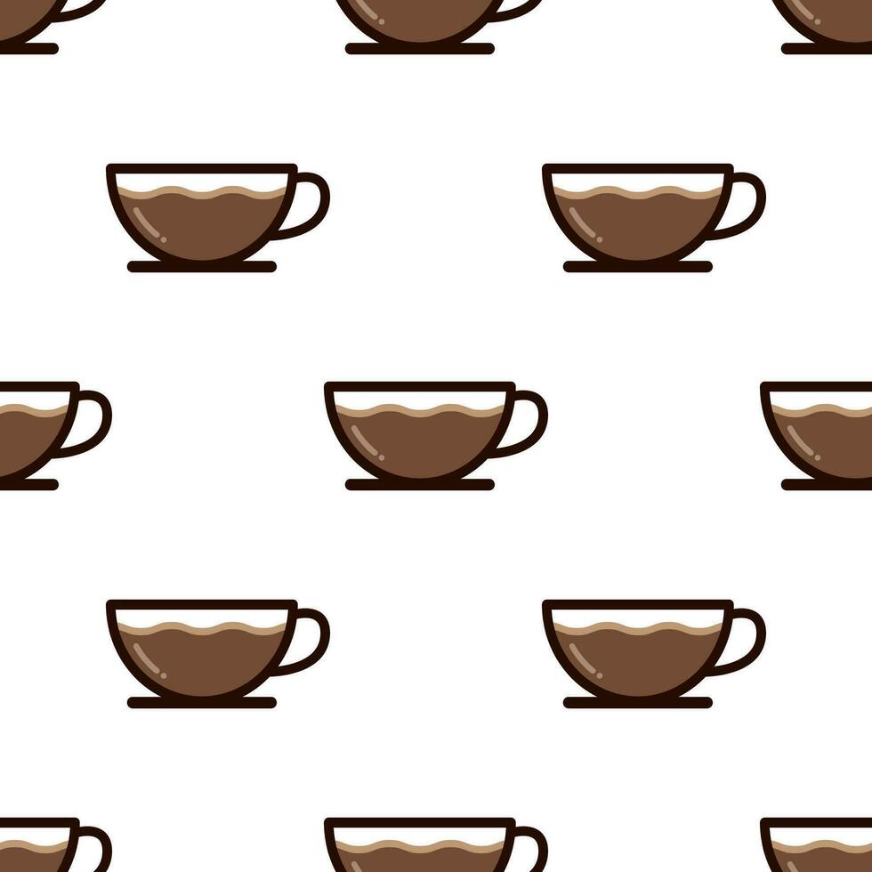 kopp av kaffe sömlös mönster på vit bakgrund. vektor