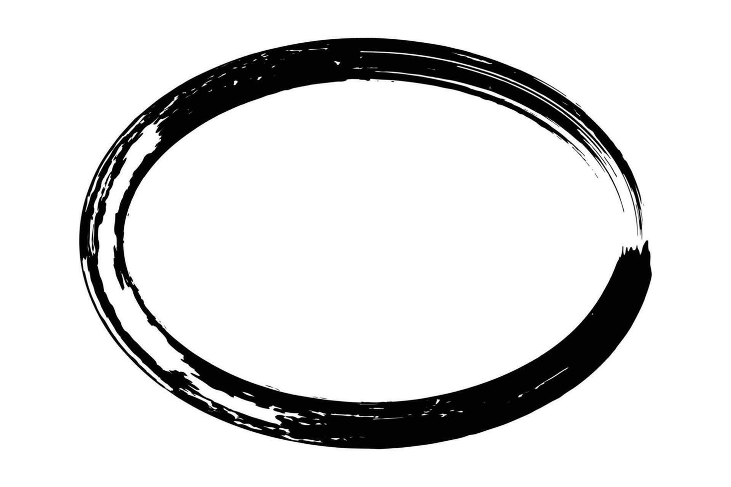 Ellipse Rahmen form, Grunge Design Element mit Not Textur. schwarz Bürste Schlaganfall. Vektor Illustration isoliert auf Weiß Hintergrund.