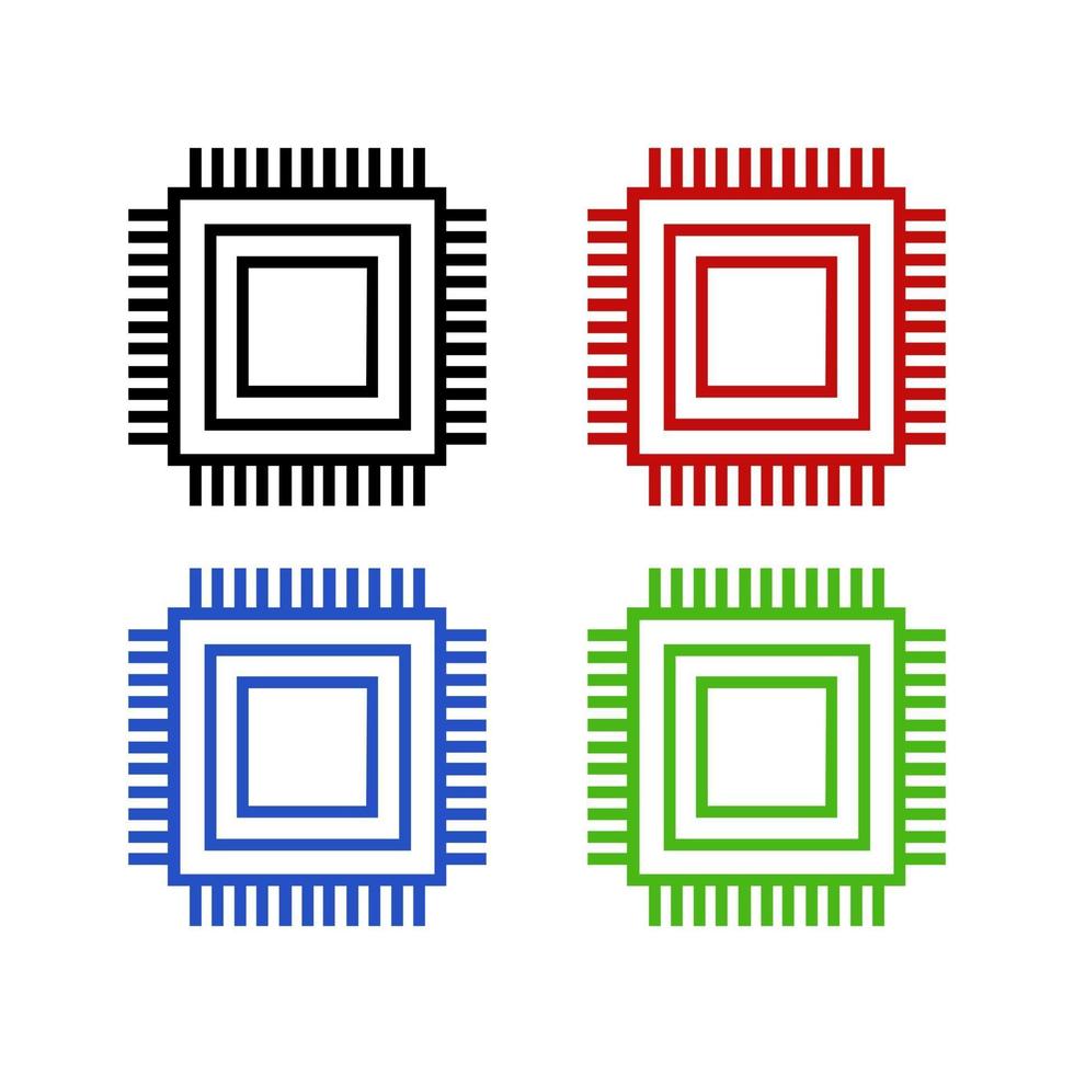 Mikrochip auf weißem Hintergrund vektor