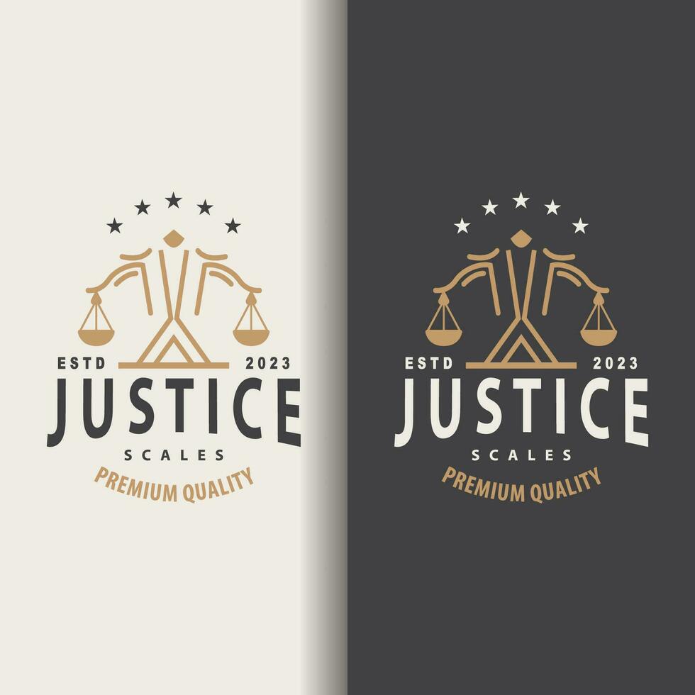 Anwalt Logo, Gesetz Gericht einfach Design, legal Waage Vorlage Illustration Vektor