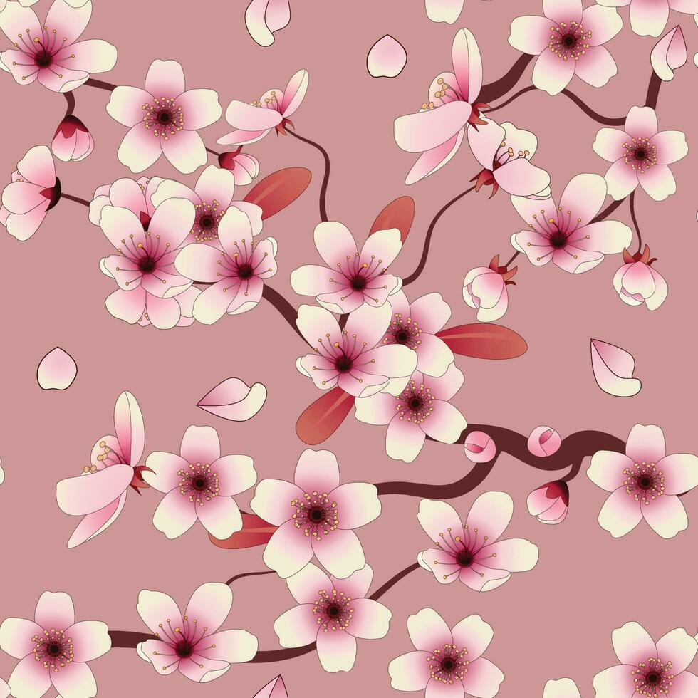 japanisch Blume Sakura nahtlos Muster vektor