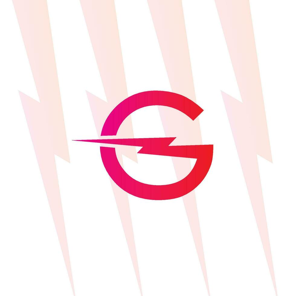 g brev logotyp med de elektrisk tecken, elektricitet logotyp, kraft energi logotyp, och ikon vektor