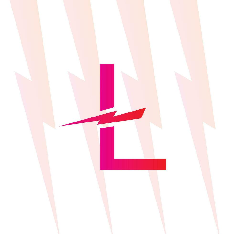 l Brief Logo mit das elektrisch Zeichen, Elektrizität Logo, Leistung Energie Logo, und Symbol vektor