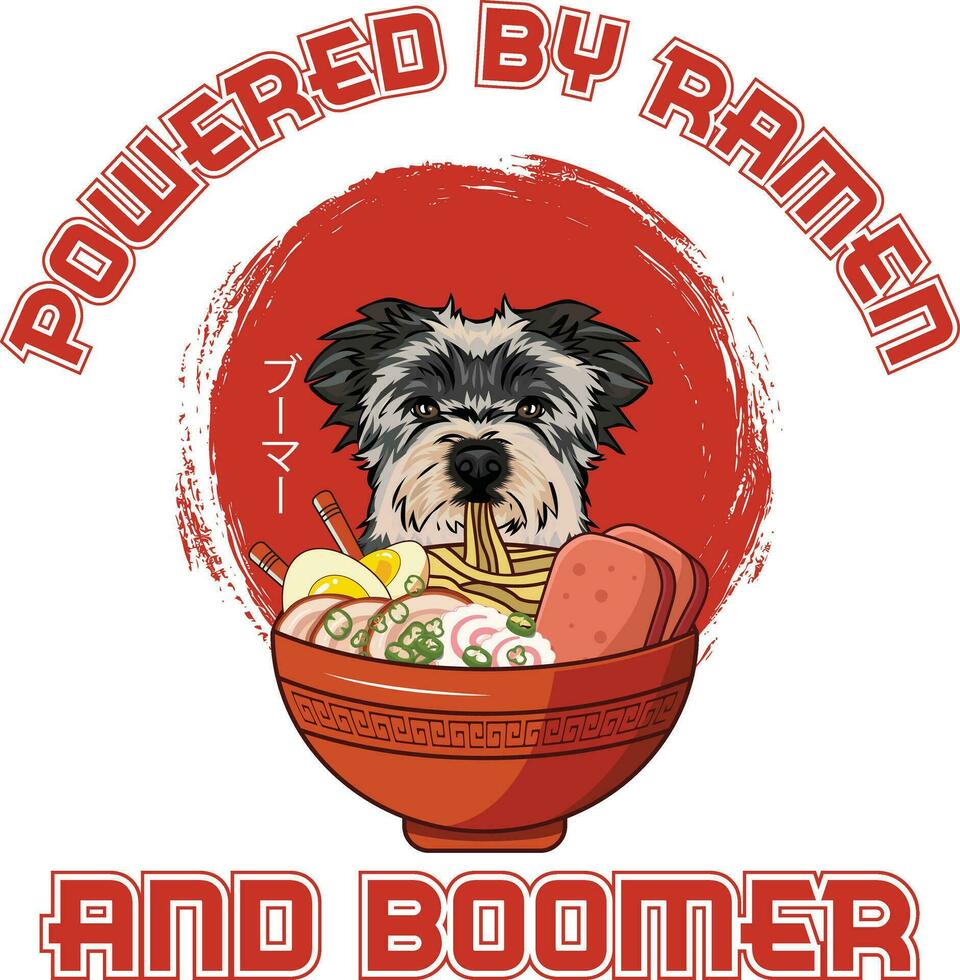 Ramen Sushi Boomer Hund T-Shirt vektor