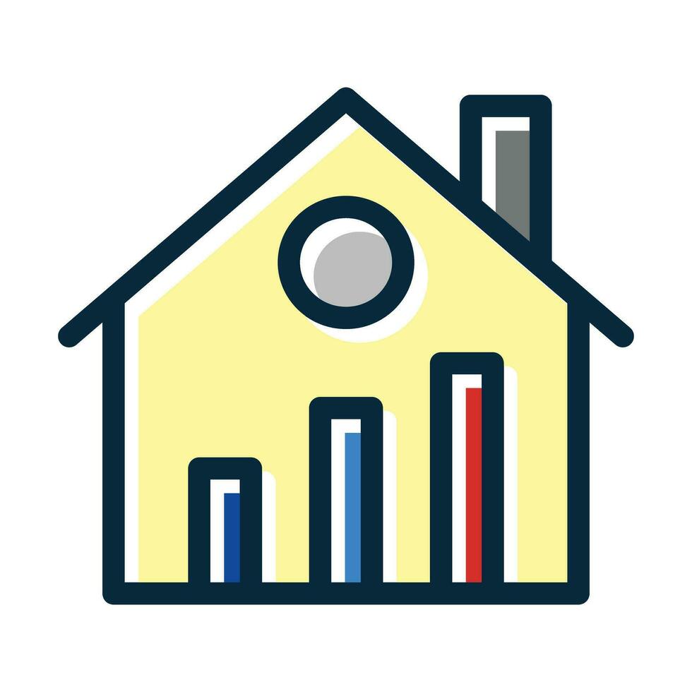 verklig egendom statistik vektor tjock linje fylld mörk färger ikoner för personlig och kommersiell använda sig av.