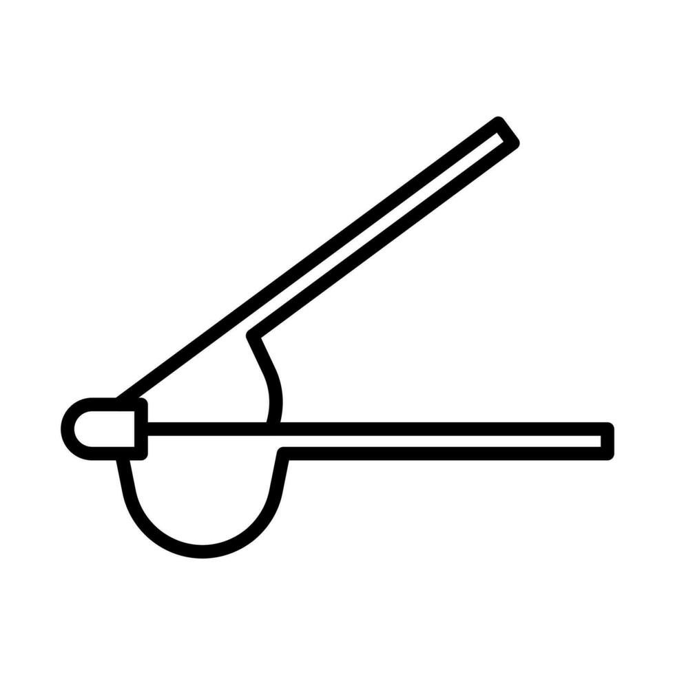 Knoblauch Drücken Sie Symbol im Linie Stil vektor