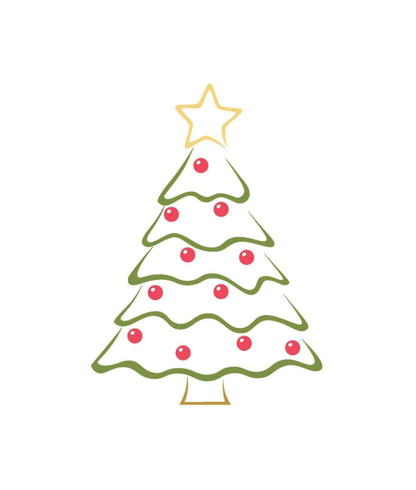 Weihnachtsbaum mit Ornamenten vektor