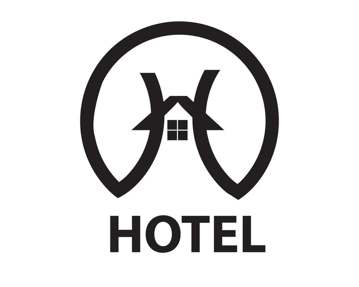 hotell logotyp mall , märka . retro årgång, monogram, bricka. branding företag, varumärke, , företags, identitet, logotyp. rena och modern stil logotyp vektor