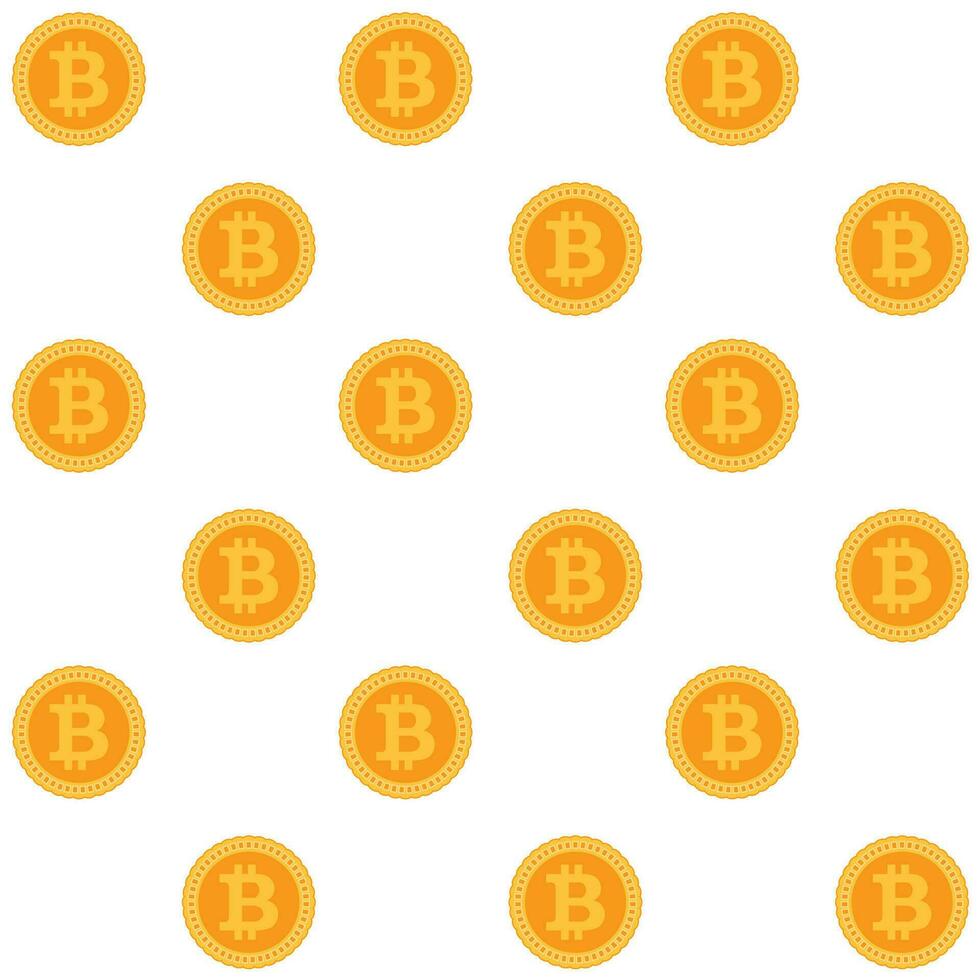 bitcoin sömlös mönster. vektor gyllene sömlös mönster, bit-mynt pengar, BTC valuta finansiera illustration