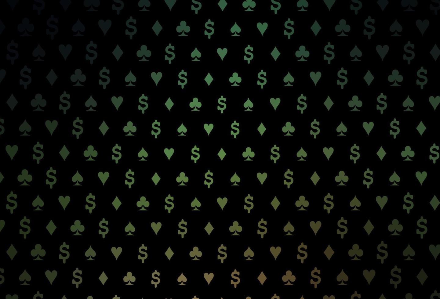 dunkelgrüne Vektorvorlage mit Pokersymbolen. vektor