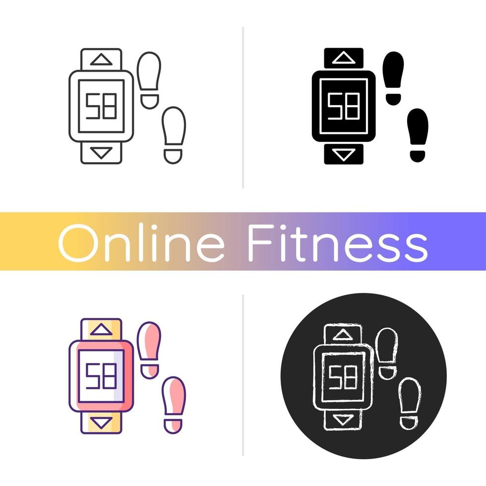 online fitness stegräknare enhet ikon. vektor