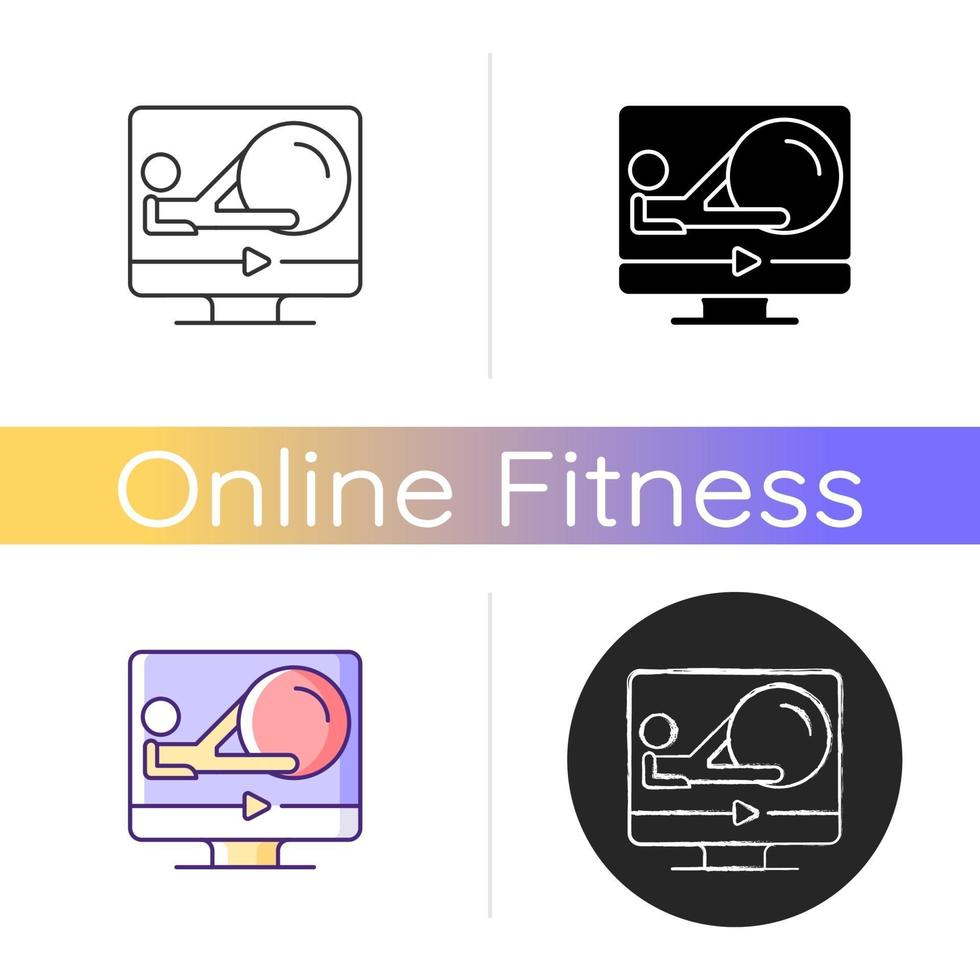 Fitness-Ball-Online-Training-Symbol. vektor