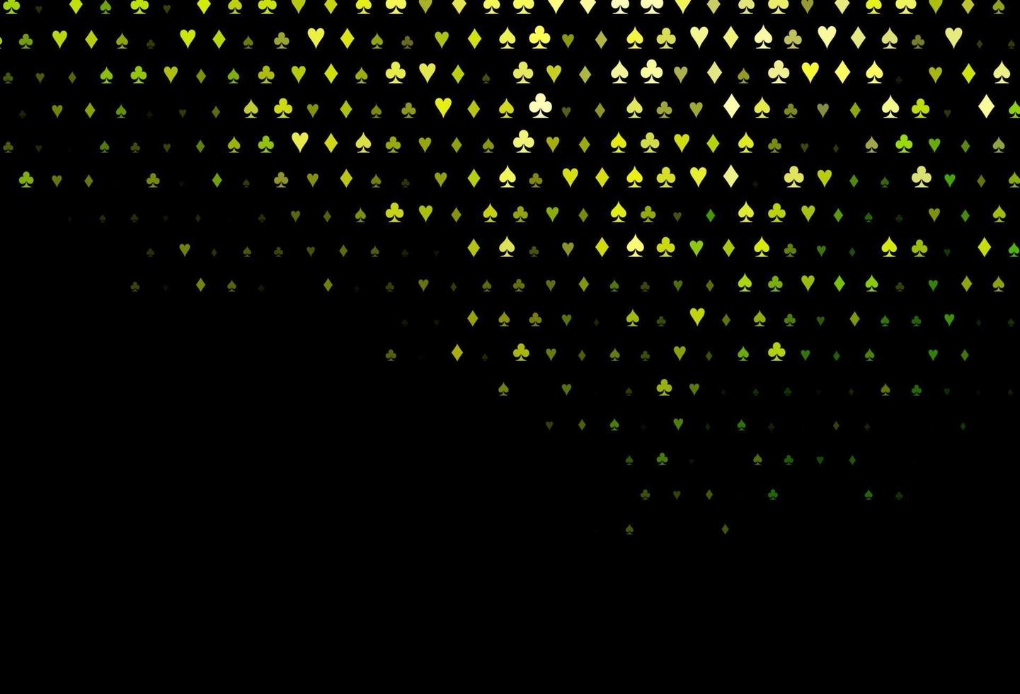 mörkgrön, gul vektor bakgrund med kort tecken.