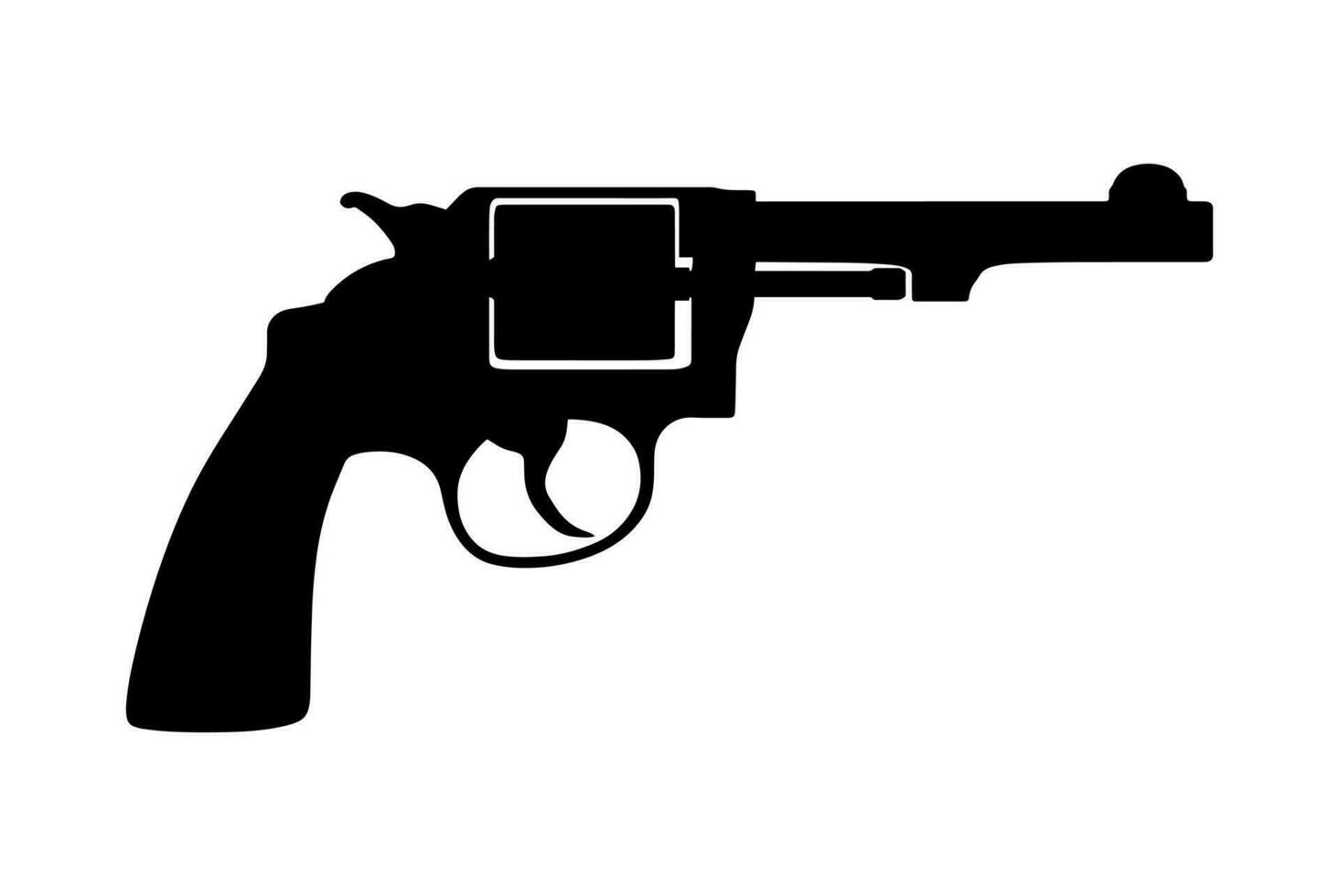 Revolver Silhouette. Militär- Waffen. Vektor Illustration