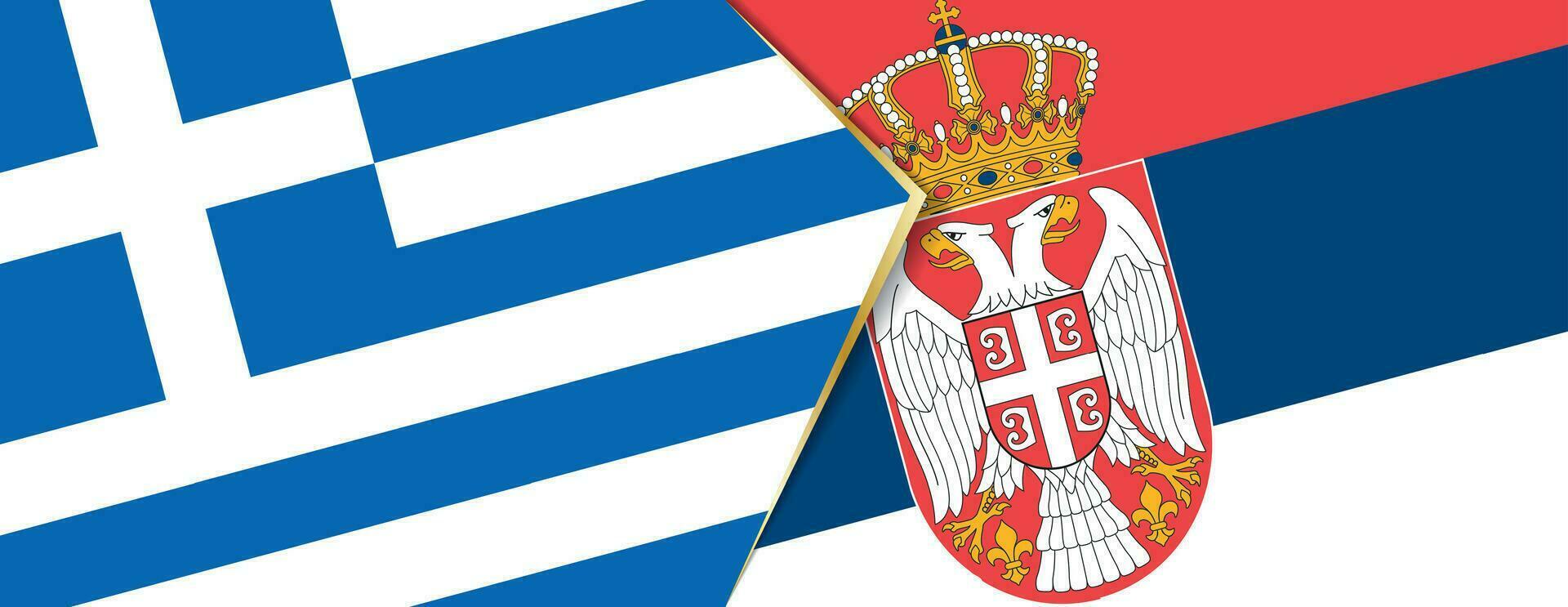 Griechenland und Serbien Flaggen, zwei Vektor Flaggen.