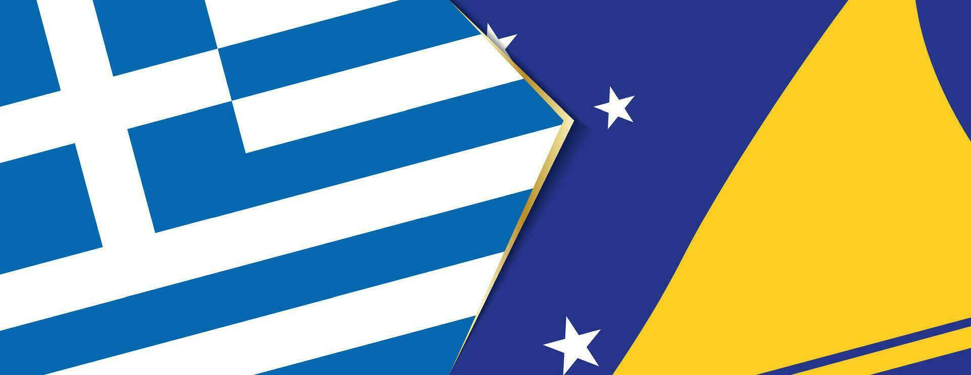 Griechenland und tokelau Flaggen, zwei Vektor Flaggen.