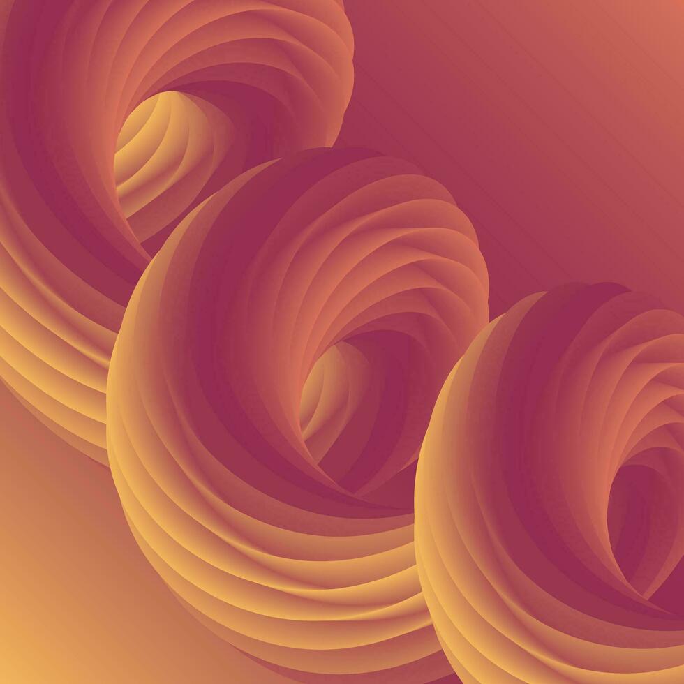 abstrakt Hintergrund mit Gradient verdrehte Linie und Spiral- Form. braun 3d bewirken Flüssigkeit fließen Welle. Vektor Illustration