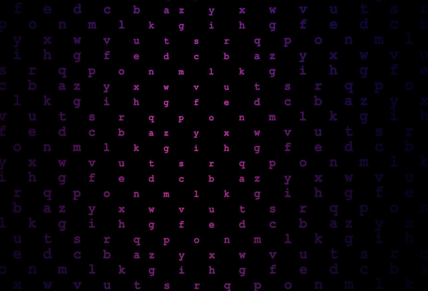 dunkelrosa Vektor-Layout mit lateinischem Alphabet. vektor